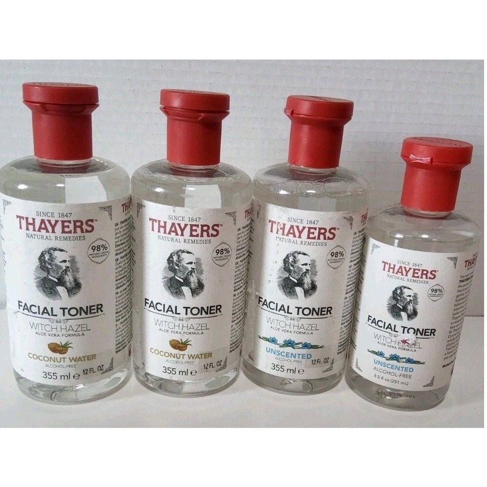 Lot of 4 Thayers Witch Hazel Facial Toner Coconut Water &‎ Unscented